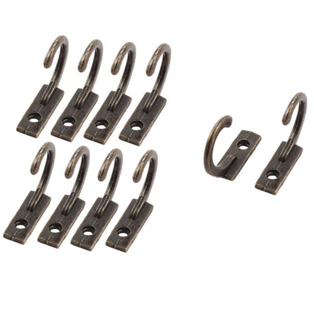 Vintage Style Wall Mounted Towel Scarf Bag Cap Hook Hangers 10 PCS Bronze Tone